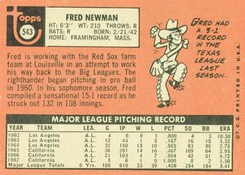 Fred Newman  baseball card collectible - Main Image 2