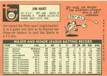 Jim Hart  baseball card collectible - Main Image 2