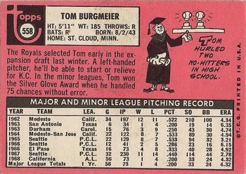 Tom Burgmeier  baseball card collectible - Main Image 2