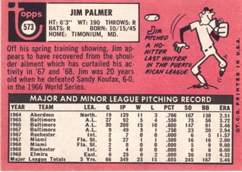 Jim Palmer  baseball card collectible - Main Image 2