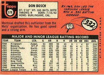 Don Bosch  baseball card collectible - Main Image 2
