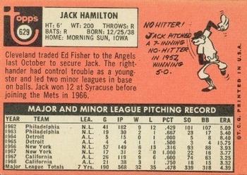 Jack Hamilton  baseball card collectible - Main Image 2