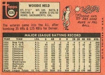 Woodie Held  baseball card collectible - Main Image 2