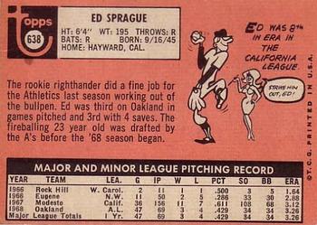Ed Sprague  baseball card collectible - Main Image 2