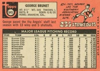 George Brunet  baseball card collectible - Main Image 2