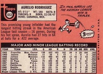 Aurelio Rodriguez  baseball card collectible - Main Image 2