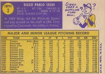 Diego Segui  baseball card collectible - Main Image 2
