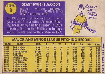 Grant Jackson  baseball card collectible - Main Image 2