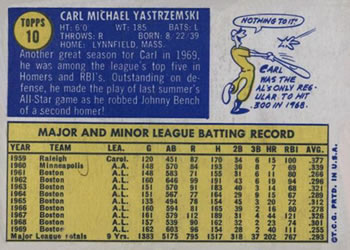 Carl Yastrzemski  baseball card collectible - Main Image 2