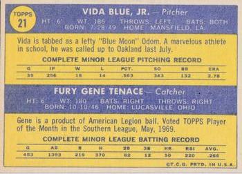 Athletics 1970 Rookie Stars (Vida Blue / Gene Tenace)  baseball card collectible - Main Image 2
