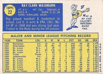 Ray Washburn  baseball card collectible - Main Image 2