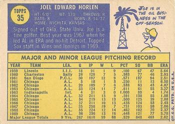 Joe Horlen  baseball card collectible - Main Image 2