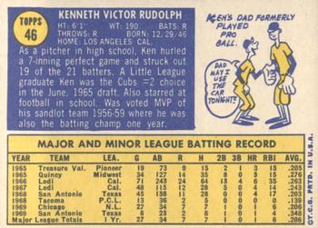 Ken Rudolph  baseball card collectible - Main Image 2