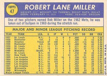 Bob Miller  baseball card collectible - Main Image 2