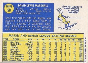 Dave Marshall  baseball card collectible - Main Image 2