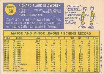 Dick Ellsworth  baseball card collectible - Main Image 2