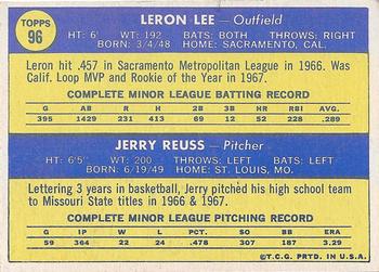 Cards 1970 Rookie Stars (Leron Lee / Jerry Reuss)  baseball card collectible - Main Image 2