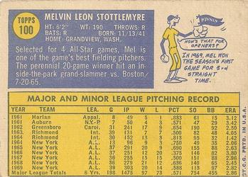 Mel Stottlemyre  baseball card collectible - Main Image 2