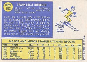 Frank Reberger  baseball card collectible - Main Image 2
