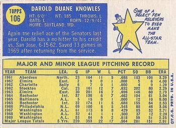 Darold Knowles  baseball card collectible - Main Image 2