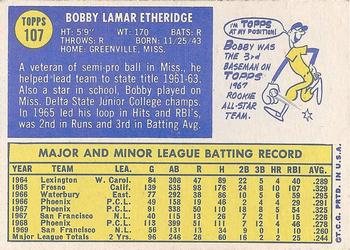 Bobby Etheridge  baseball card collectible - Main Image 2
