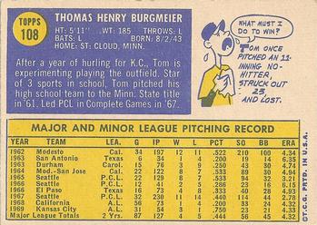 Tom Burgmeier  baseball card collectible - Main Image 2
