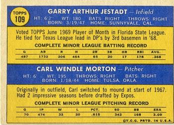 Expos 1970 Rookie Stars (Garry Jestadt / Carl Morton)  baseball card collectible - Main Image 2