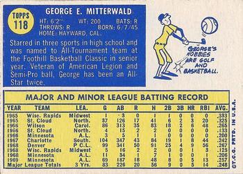 George Mitterwald  baseball card collectible - Main Image 2
