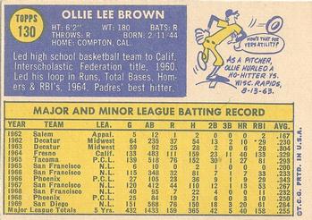 Ollie Brown  baseball card collectible - Main Image 2