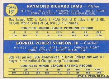 Dodgers 1970 Rookie Stars (Ray Lamb / Bob Stinson)  baseball card collectible - Main Image 2