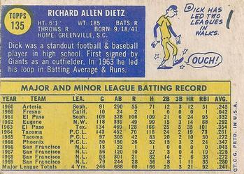 Dick Dietz  baseball card collectible - Main Image 2