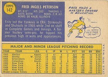 Fritz Peterson  baseball card collectible - Main Image 2