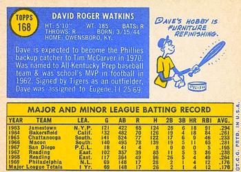 Dave Watkins  baseball card collectible - Main Image 2