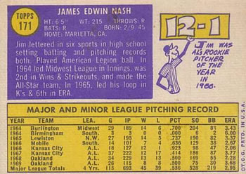 Jim Nash  baseball card collectible - Main Image 2