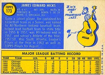 Jim Hicks  baseball card collectible - Main Image 2