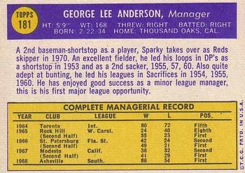 Sparky Anderson  baseball card collectible - Main Image 2
