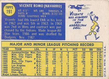 Vicente Romo  baseball card collectible - Main Image 2