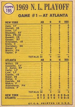 N.L Playoff Game 1 - Seaver Wins Opener!  baseball card collectible - Main Image 2