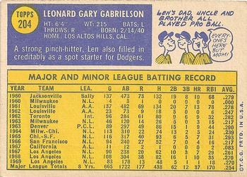 Len Gabrielson  baseball card collectible - Main Image 2