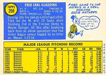 Fred Gladding  baseball card collectible - Main Image 2