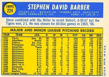 Steve Barber  baseball card collectible - Main Image 2
