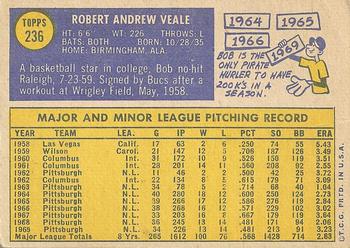 Bob Veale  baseball card collectible - Main Image 2