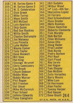 3rd Series Checklist 264-372  baseball card collectible - Main Image 2