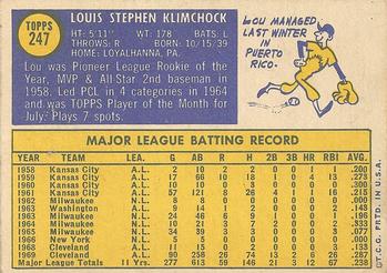 Lou Klimchock  baseball card collectible - Main Image 2