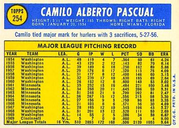 Camilo Pascual  baseball card collectible - Main Image 2