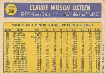 Claude Osteen  baseball card collectible - Main Image 2