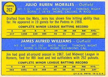 Padres 1970 Rookie Stars (Jerry Morales / Jim Williams)  baseball card collectible - Main Image 2