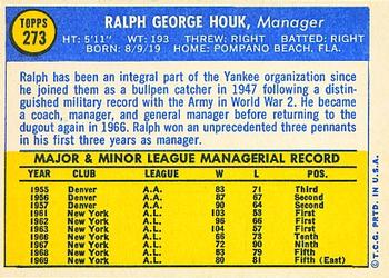 Ralph Houk  baseball card collectible - Main Image 2