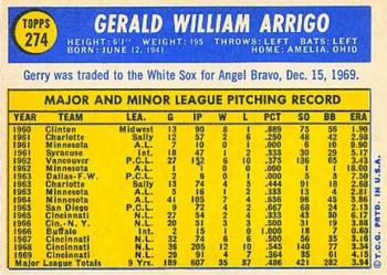 Gerry Arrigo  baseball card collectible - Main Image 2