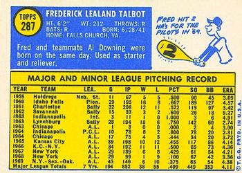 Fred Talbot  baseball card collectible - Main Image 2